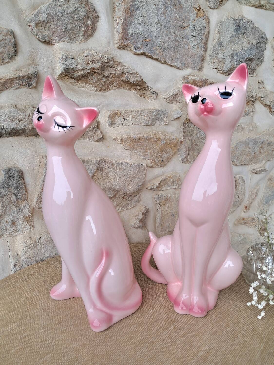 Vintage ceramic cat statue