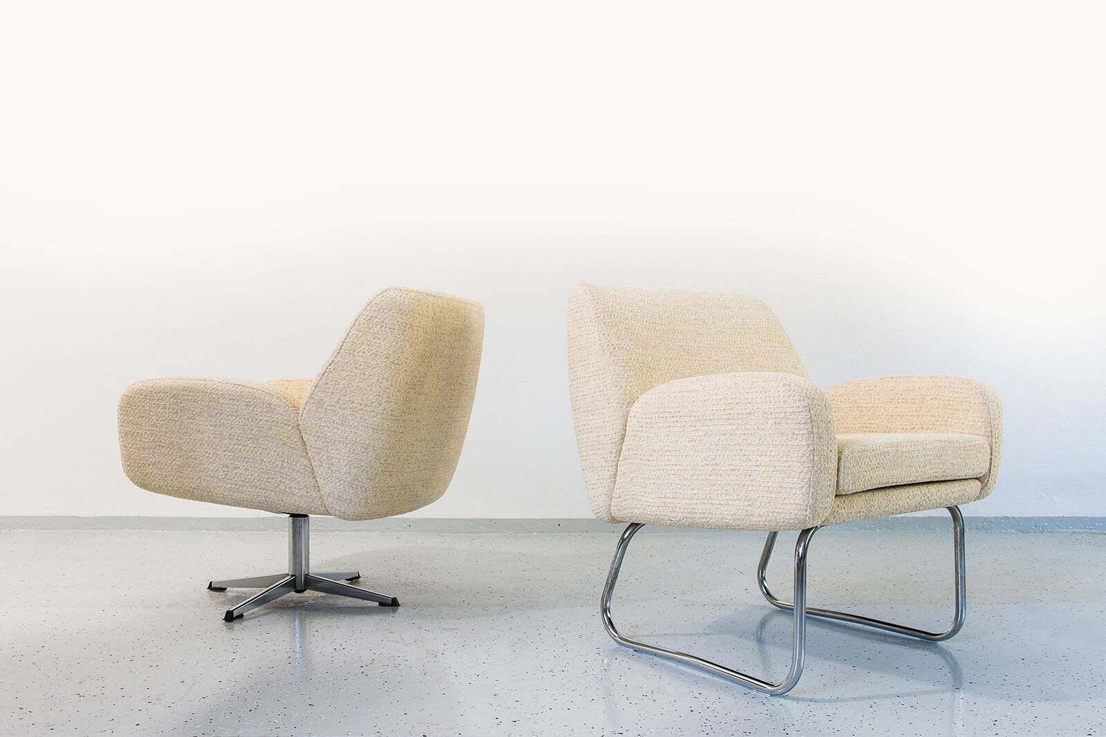 Vintage yellow Armchairs, Germany, 1970s, Set Of 2
