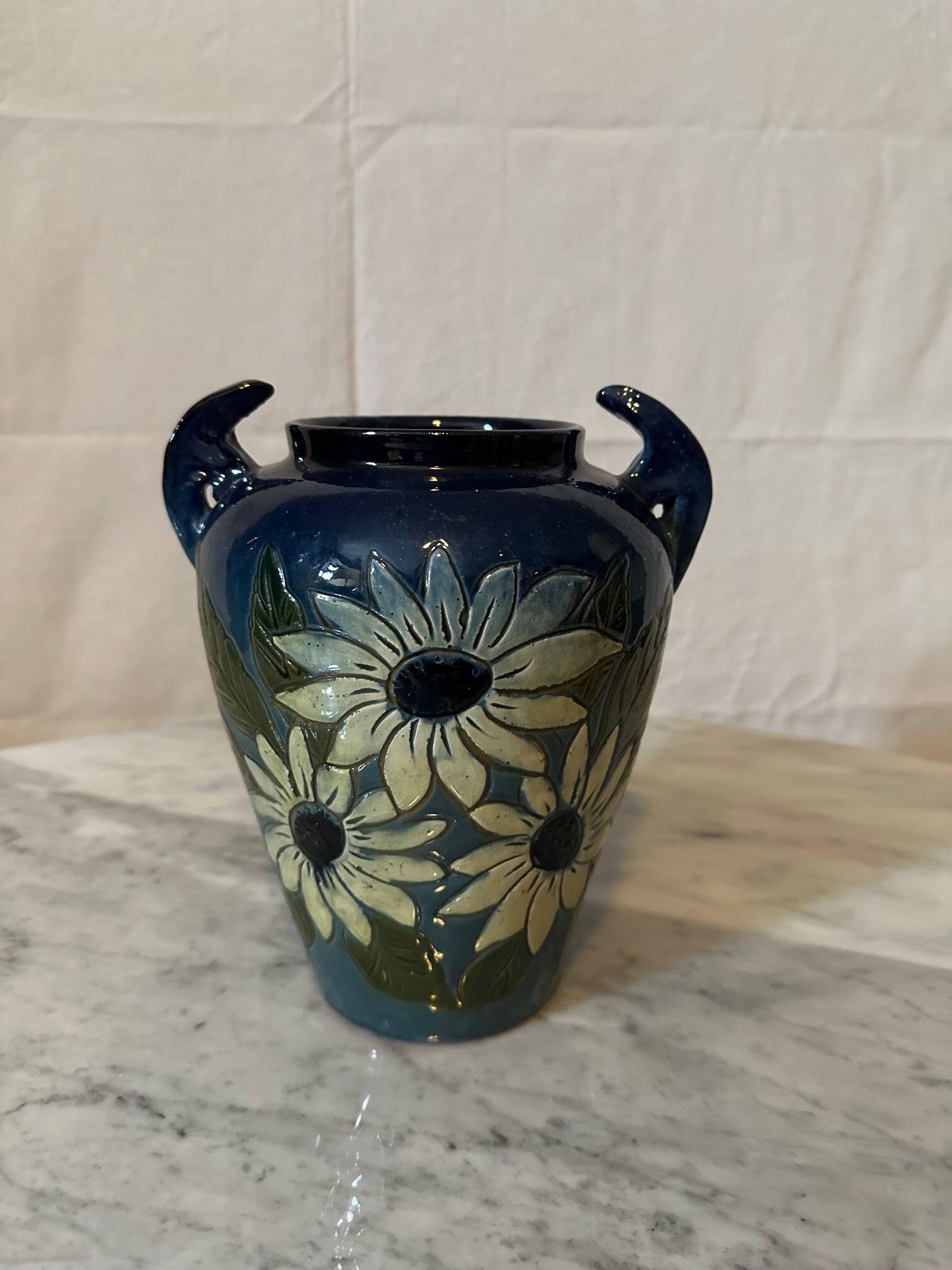 Glazed terracotta vase