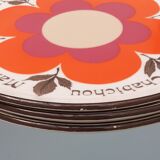 Service of twelve cheese plates by Marie-Pierre Boitard for Gien, 70s