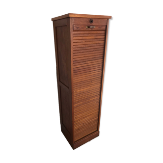 Vintage curtain binder in solid brown oak year 50