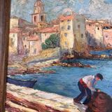 Saint Tropez Oil On Panel Signed By Zicca XX Eme
