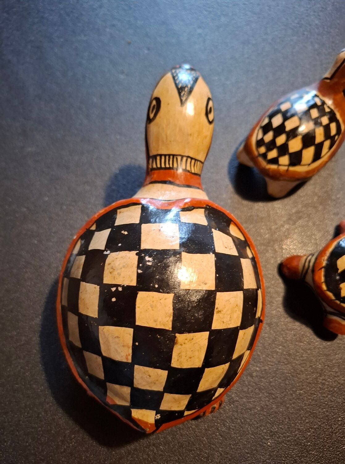 Traditional Berber ceramic turtle family