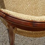 Pair of Louis XVI armchairs, upholstered in giraffe-pattern velvet