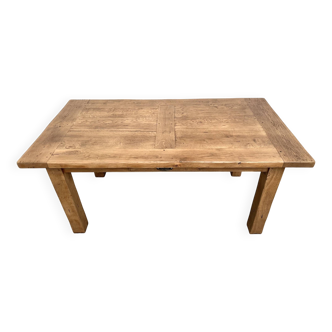 Solid oak extendable table – France, 1950s