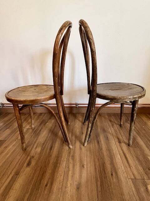 Pair of Thonet style bistro chairs