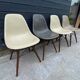 Lot of 4 DSW chairs in walnut fiber by Eames Herman Miller, vintage