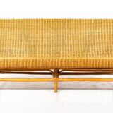 Mid-Century Modern Wicker Bench, Italy, 1970s