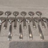 12 silver-plated metal ice scoops, Art Deco style, silversmith SOH