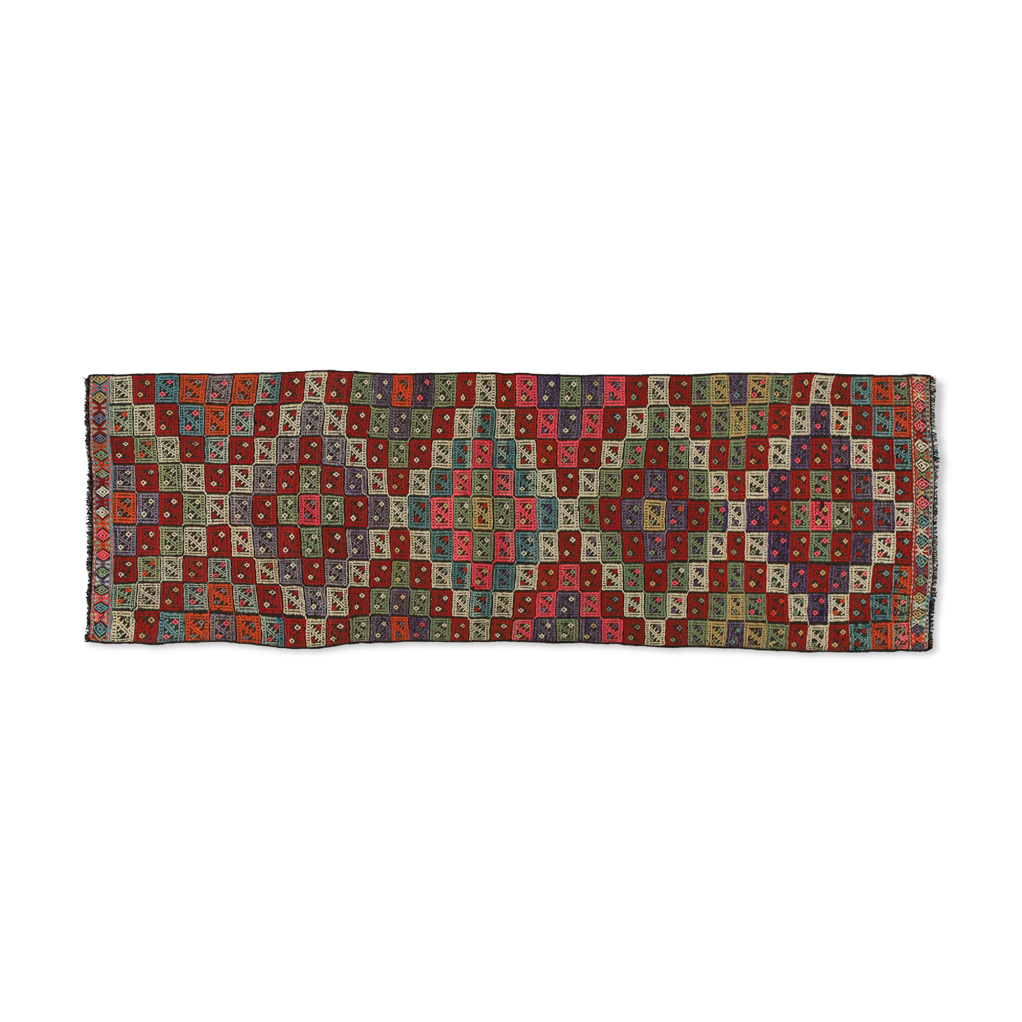 Tapis kilim artisanal anatolien 260 cm x 83 cm