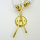 Pair of brass wall light double lights glass tubes. Year 50 60