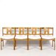 Set of four pine chairs from the 1960s.