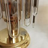 Paire de lampes de table avec des cristaux verticaux rigides 1980