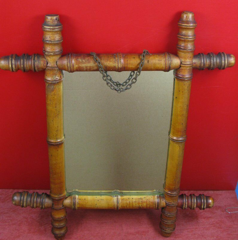 Vintage bamboo mirror 40x35cm