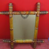 Vintage bamboo mirror 40x35cm