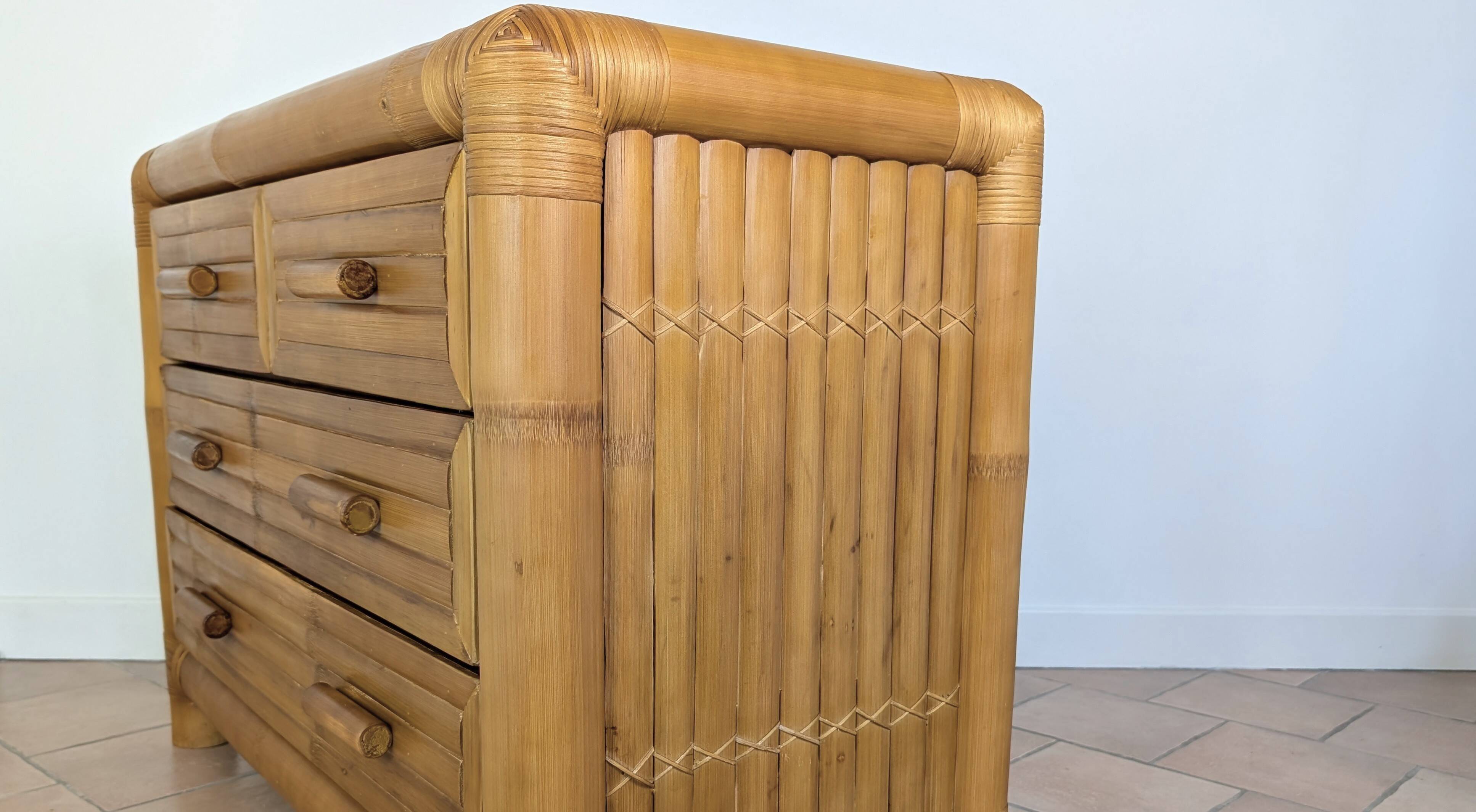Bamboo chest of drawers