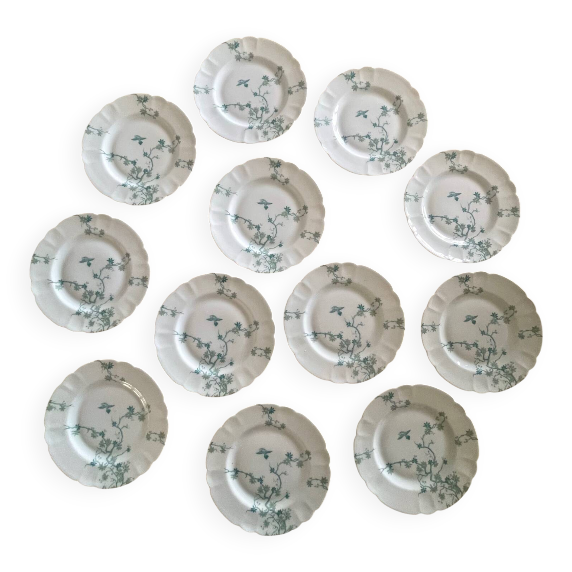 12 Haviland Limoges dessert plates.