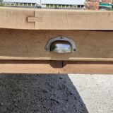 Solid oak farm table 1 rough wood drawer