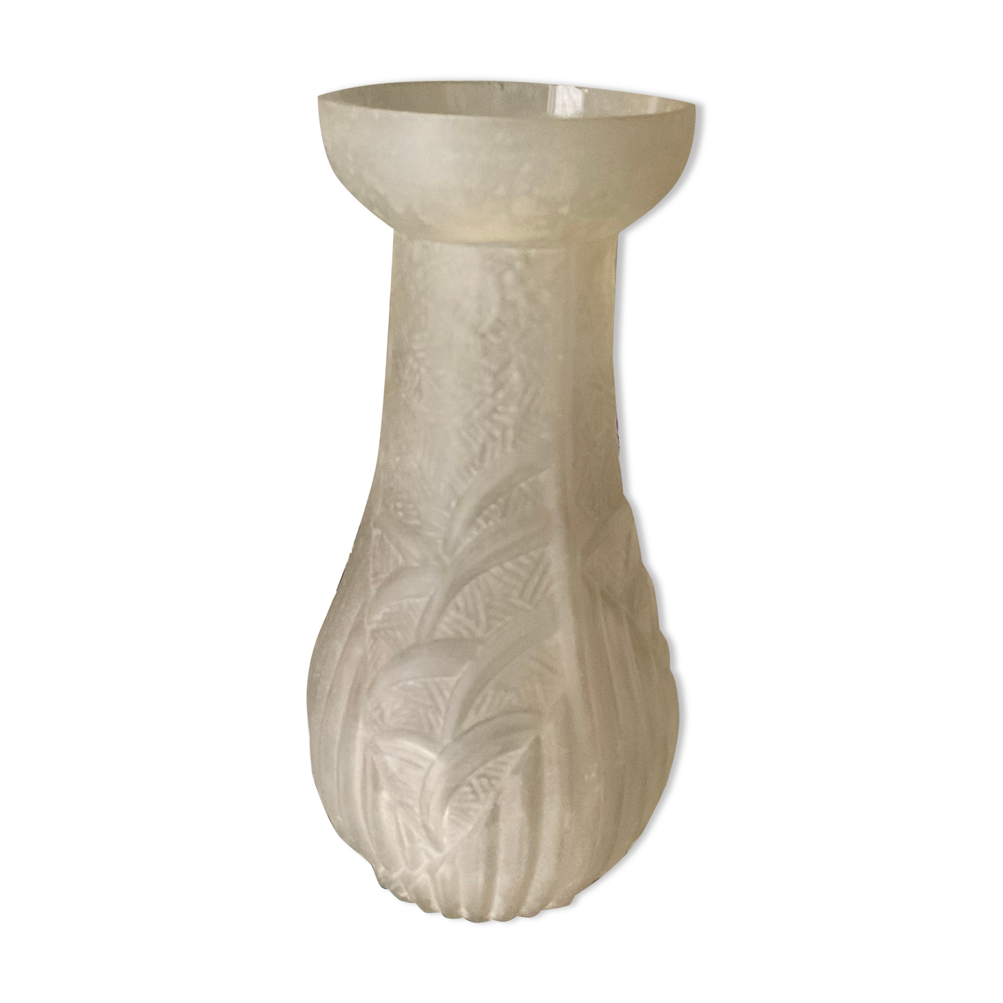 Molded pressed glass vase. Art deco