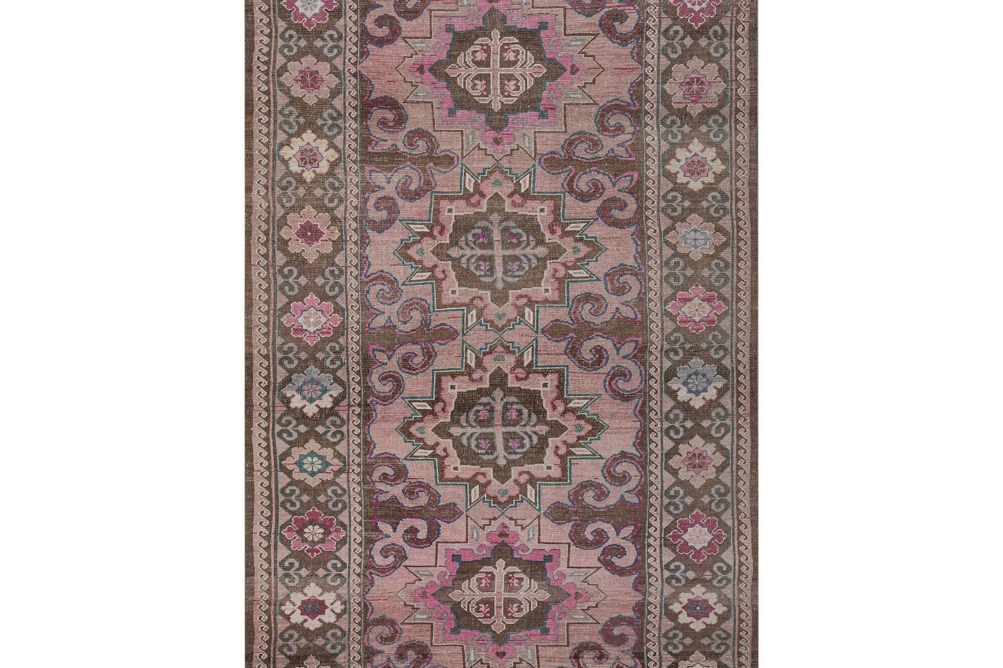 Vintage Turkish Oushak rug 216x391 cm