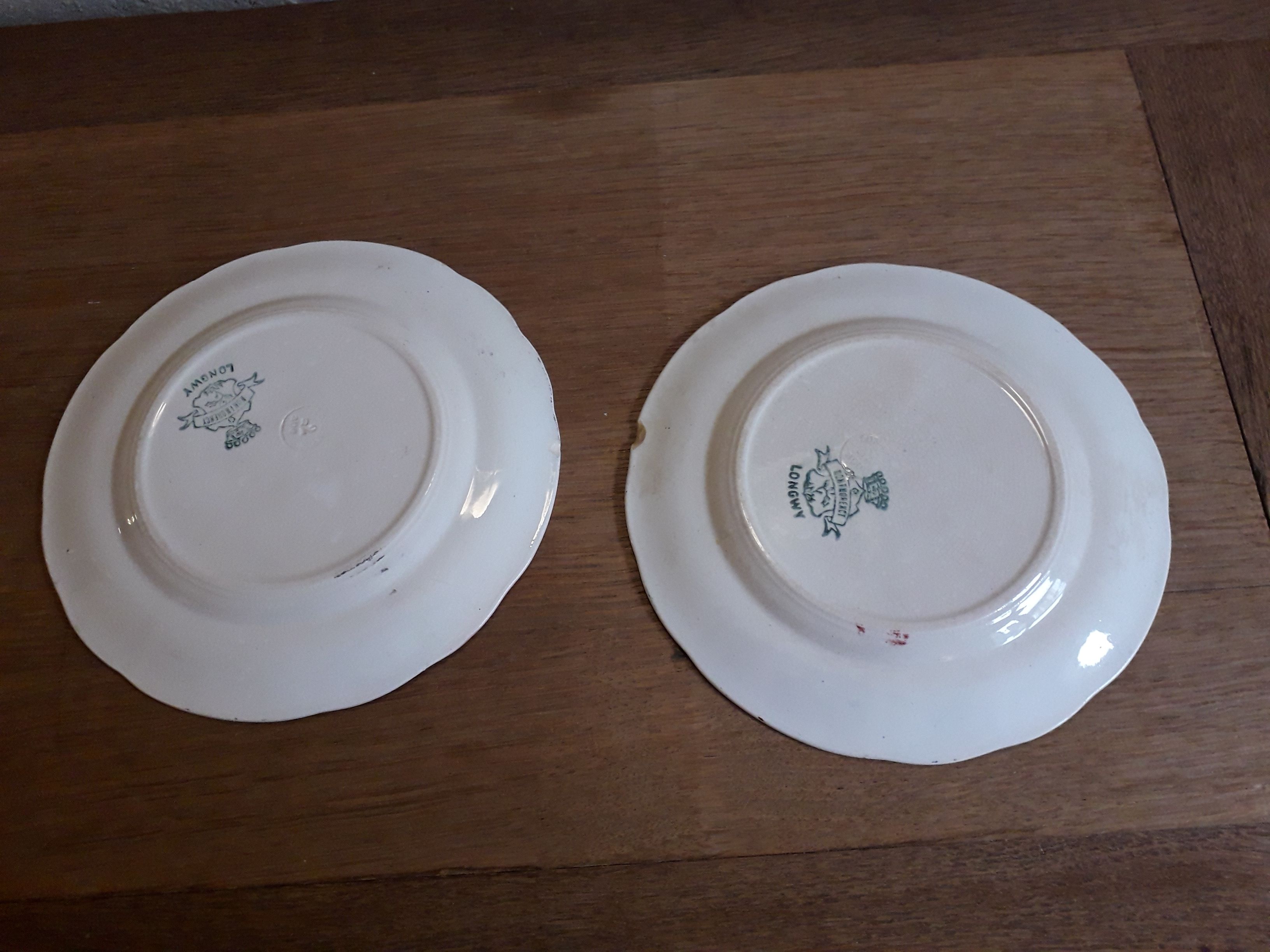 Set of 9 dessert plates Longwy moèle Montmorency end 19th