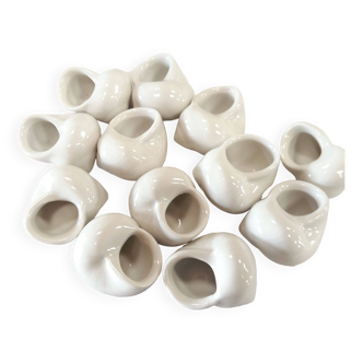 12 French Snail Pots, Ceramic Snail Cups, Individual Pinch Pots, Snail Dishes, Escargot Pots, Miniat
