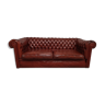 Canapé Chesterfield cuir vieux rouge