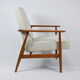 Vintage original armchair "Fox" designed by H. Lis 1970s, beige fabric, fully renovated