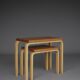 Nested tables model 88 by Alvar Aalto for Artek, 1960s. Set of 2.