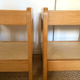 Pair of elm bedside tables