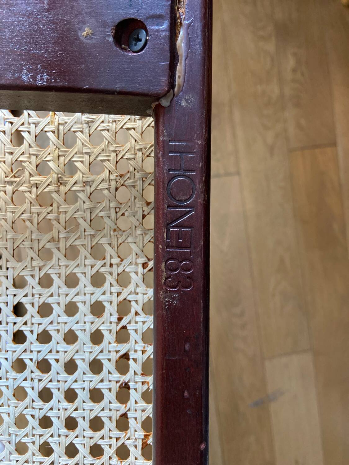 Bentwood and cane bench stamped Thonet - model 83 - early