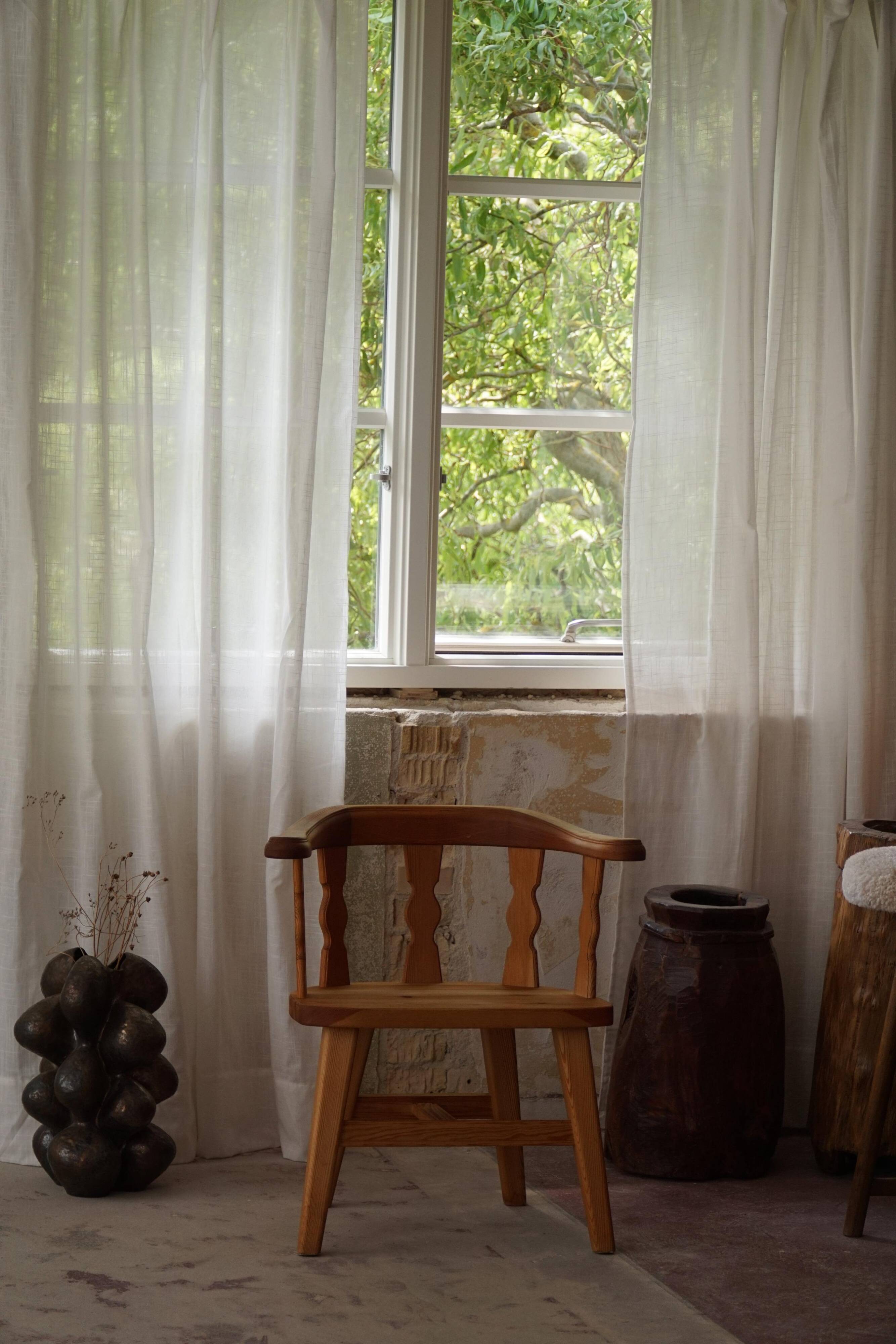 Set of 4 modern Norwegian armchairs by Krogenæs, solid pine, 1950s.