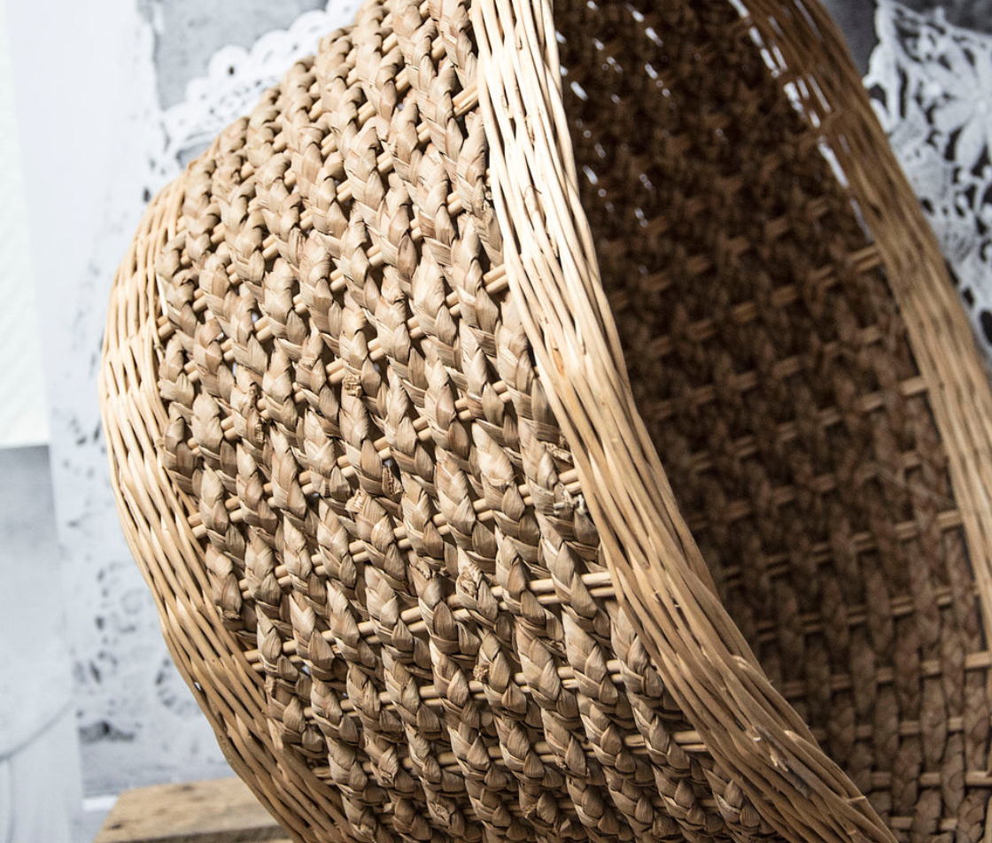 Cart wood and rattan Perrine