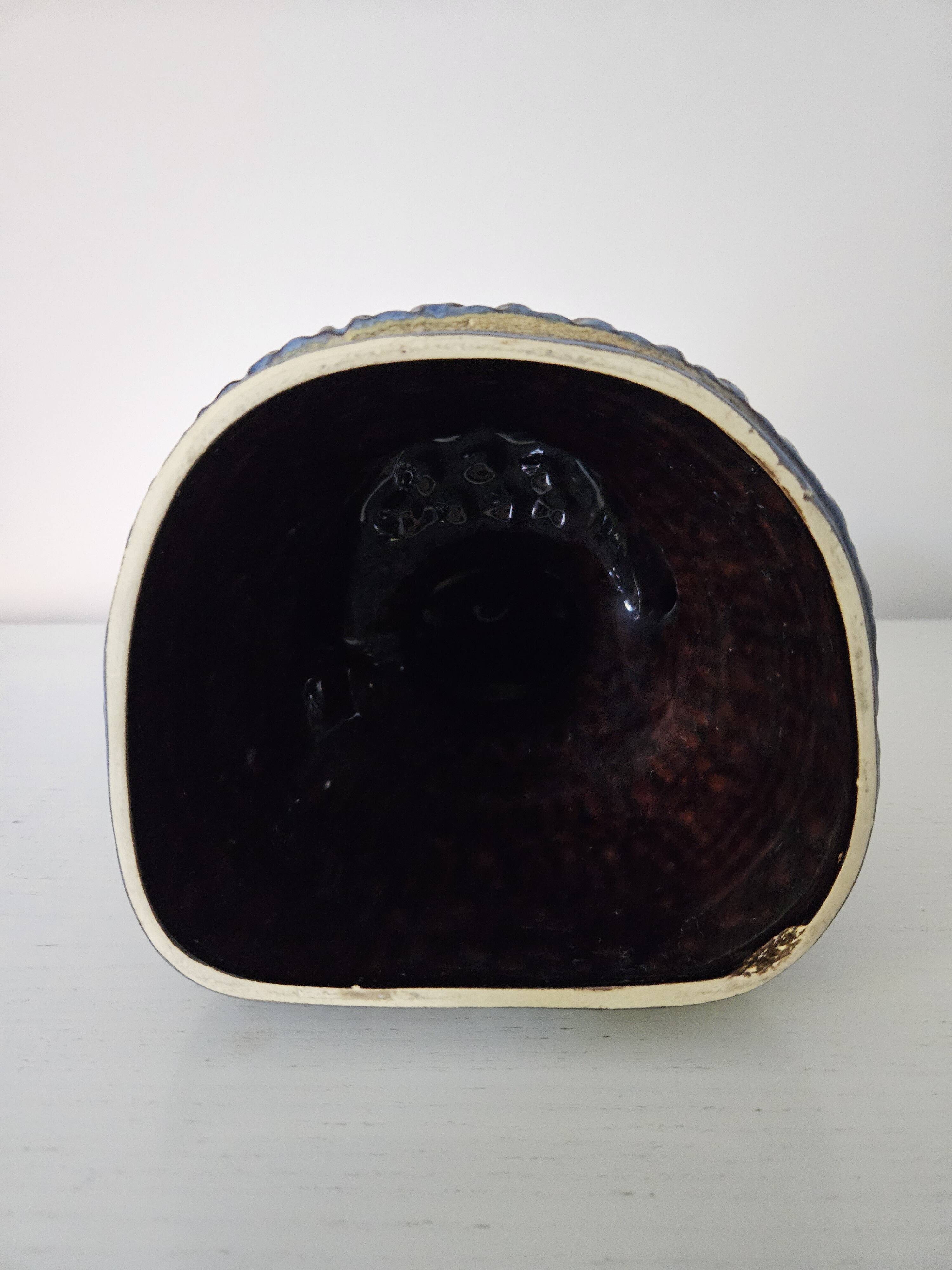 Vintage bay keramik, blue woman with fruit basket, germany, 1960s/1970s.