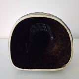 Vintage bay keramik, blue woman with fruit basket, germany, 1960s/1970s.