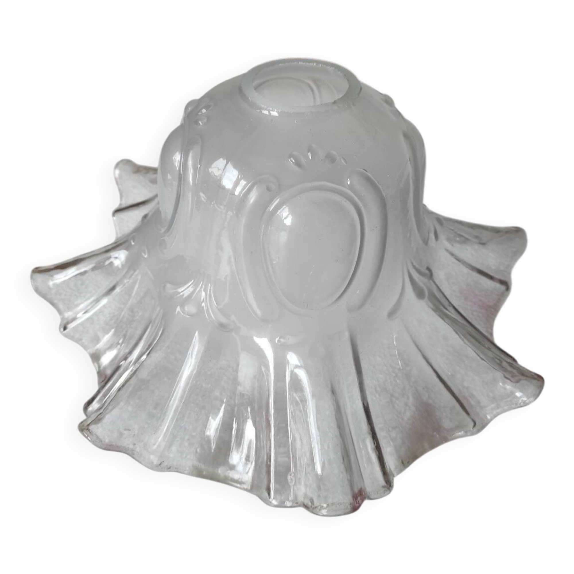 Abat-jour tulipe en verre transparent et translucide