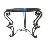 Round table with glass tray