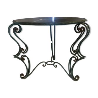 Round table with glass tray