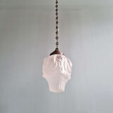 Art Deco suspension in frosted pressed moulded glass, 1920s-30s.