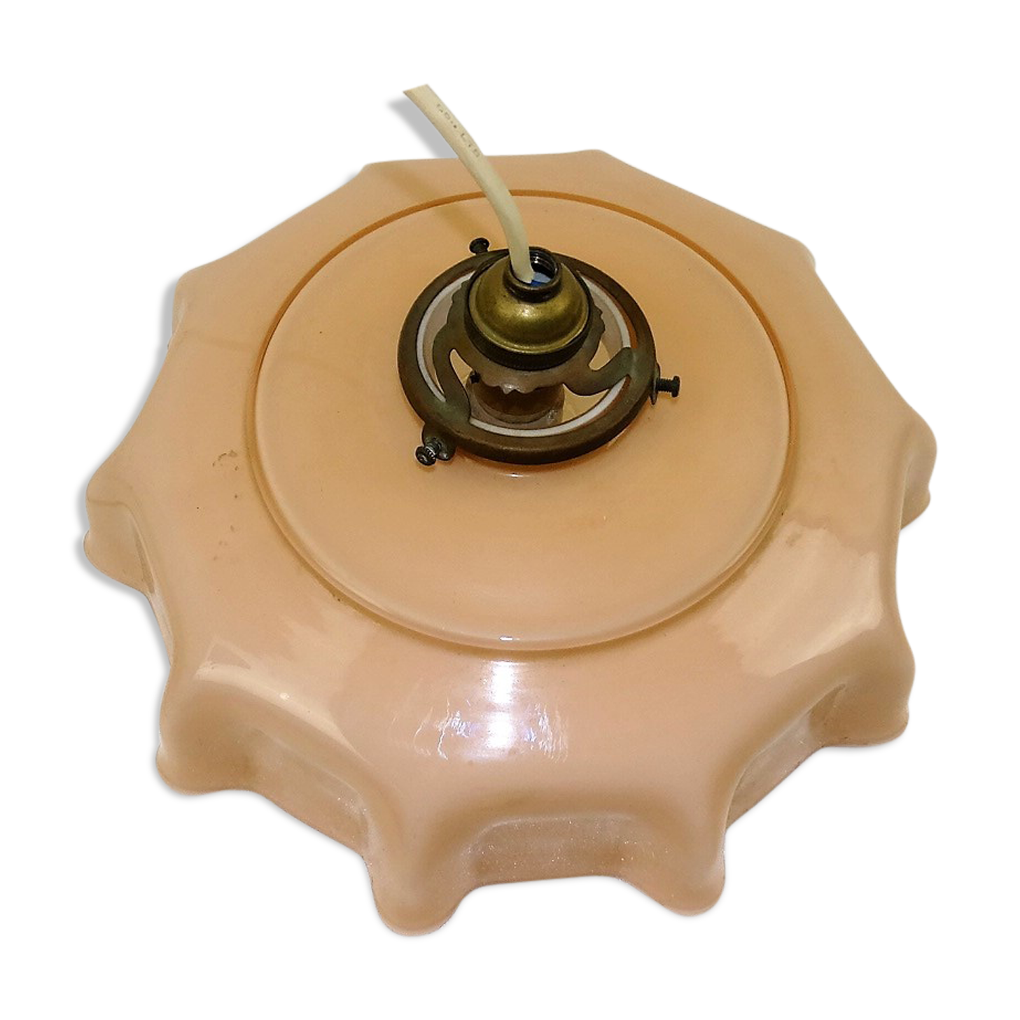 Pink glass hanging lamp