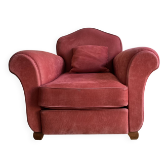 Nubuck bull calf leather armchair