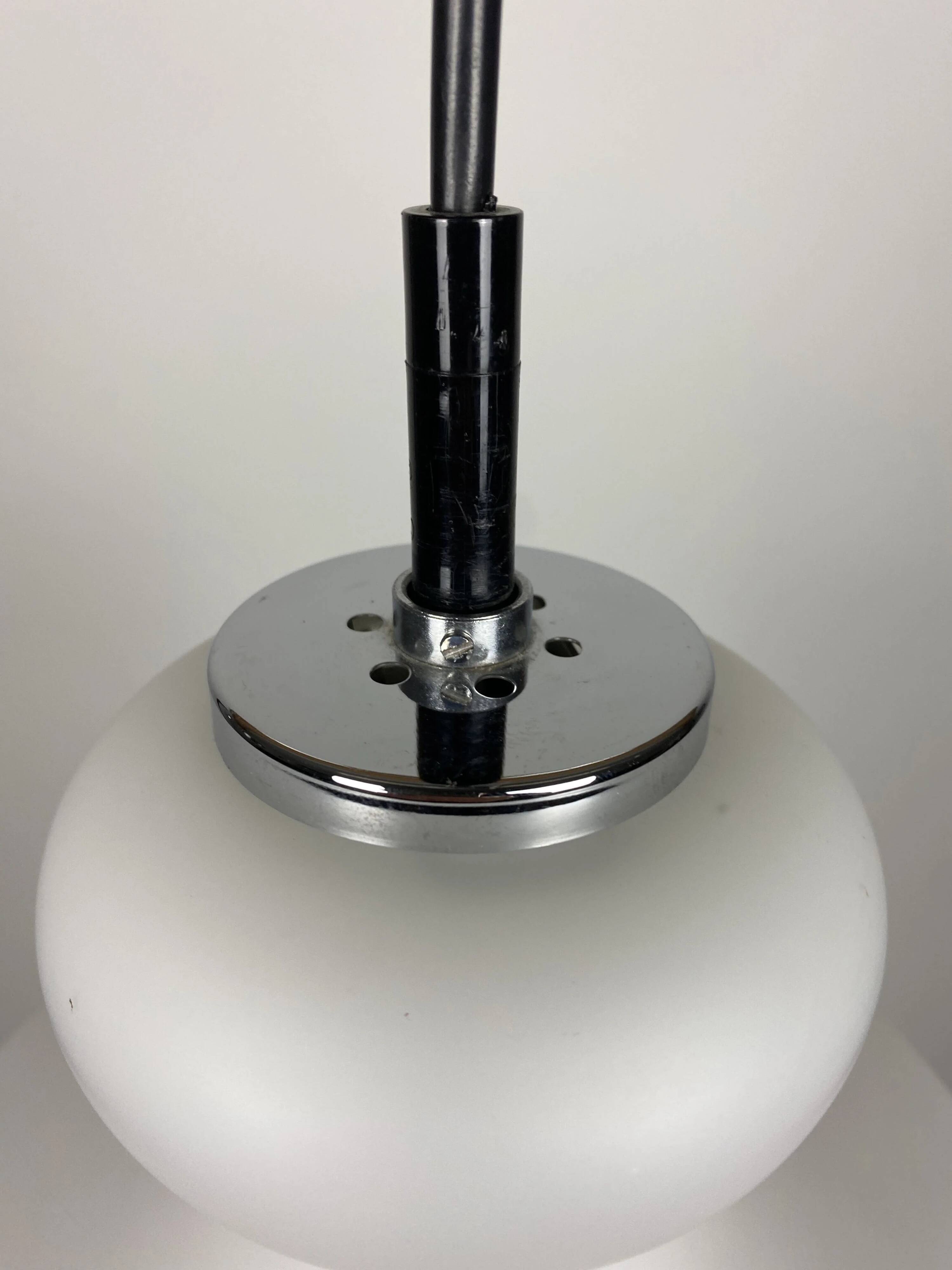 Frosted white glass pendant by Peill and Putzler 1960