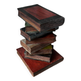 Stool "Stack of Books" Carved Solid Wood