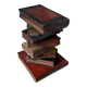 Stool "Stack of Books" Carved Solid Wood