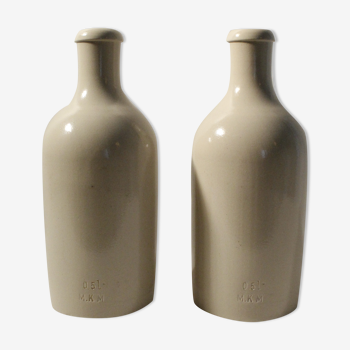 Set of 2 MKM bottles in stoneware - beige - 0,5L