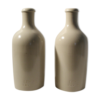 Set of 2 MKM bottles in stoneware - beige - 0,5L