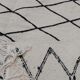 Handmade white and black Berber carpet 245x156cm