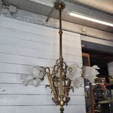 Old bronze chandelier 8 lights, 128cms h