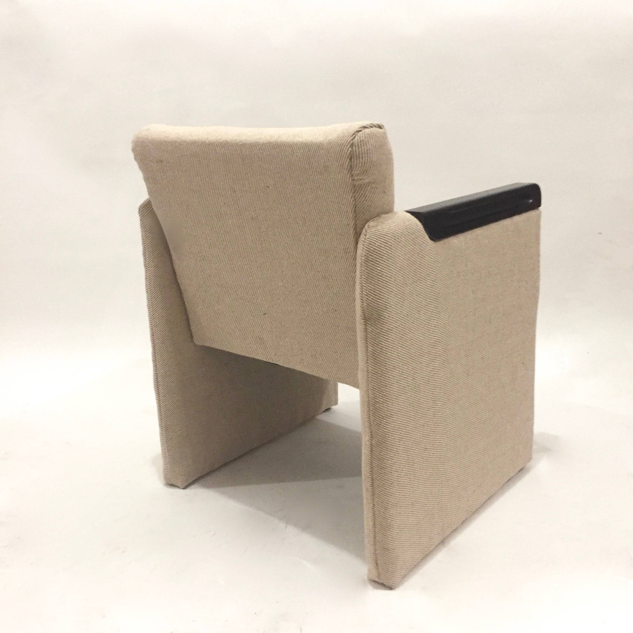 Reupholstered 1980s armchair