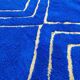 Handmade blue decorated rug 250cm x 200cm